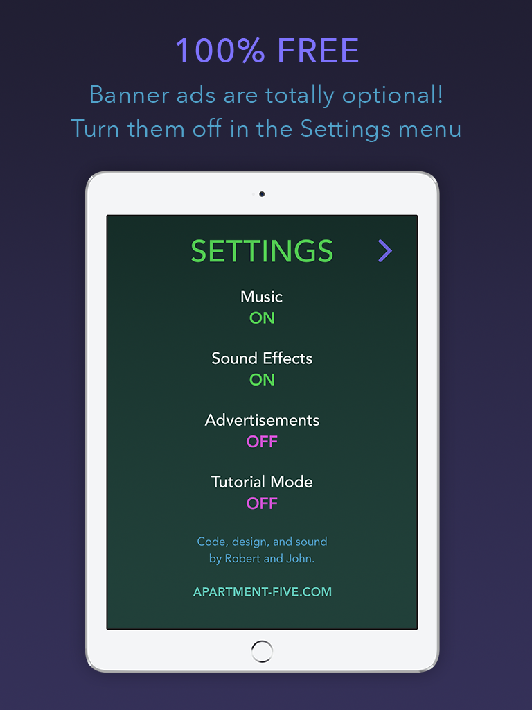 Fifteen puzzle app iPad settings