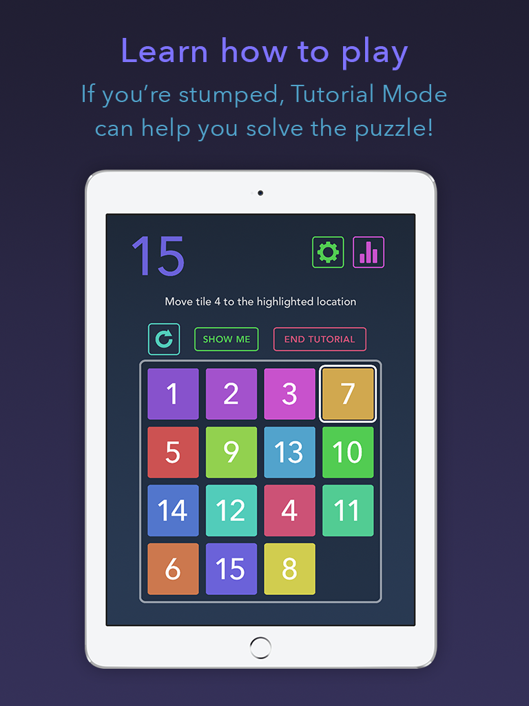 Fifteen puzzle app iPad tutorial