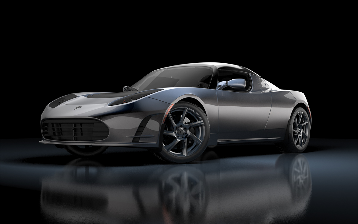 Telsa Roadster original raw 3D render