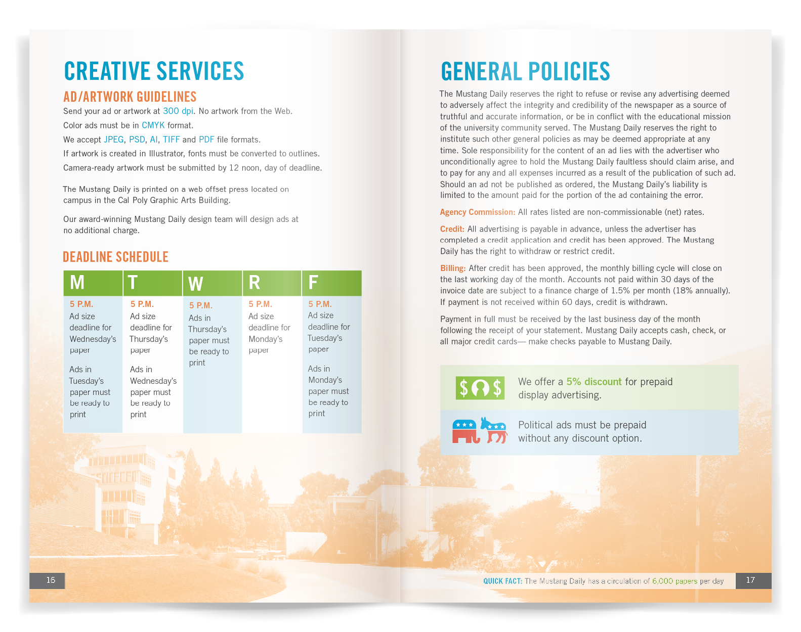 Mustang Daily Media Kit spread